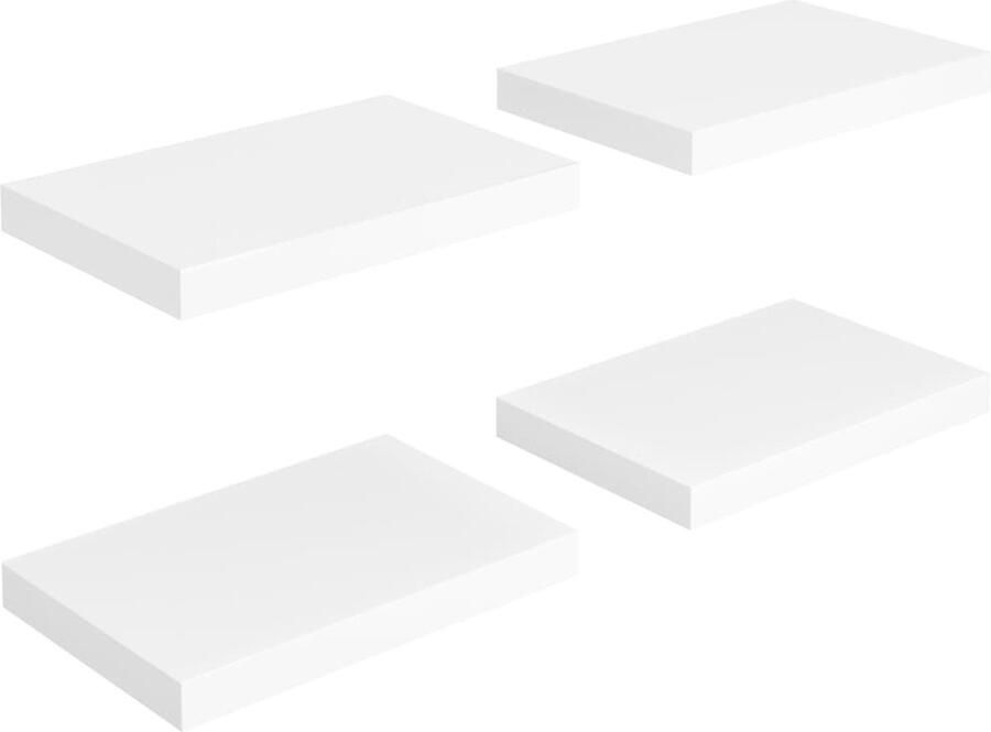 VidaXL Wandschappen Zwevend Set van 4 40x23x3 8 cm Wandplank Zwevende Wandplank Houten Wandplank Mdf Wandplank Witte Wandplank