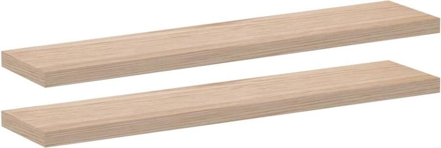 VidaXL Wandschapppen 2 st 110x23 5x4 cm bewerkt hout Zwevend Schap Zwevende Schappen Wandschap Wandplank
