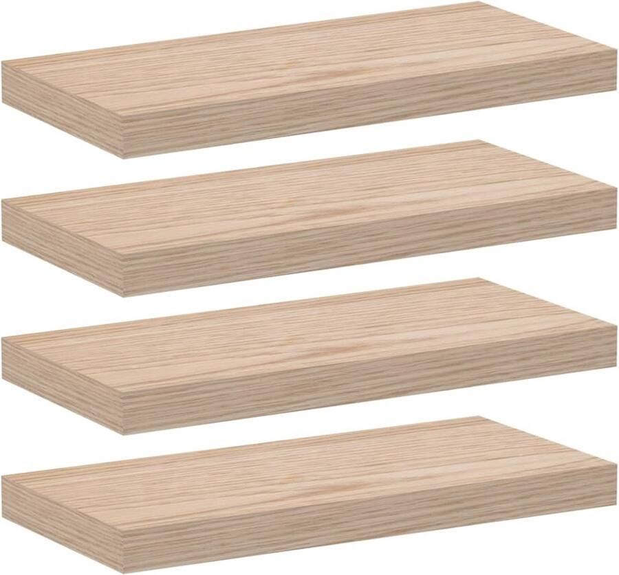 VidaXL Wandschapppen 4 st 50x23 5x4 cm bewerkt hout Zwevend Schap Zwevende Schappen Wandschap Wandplank