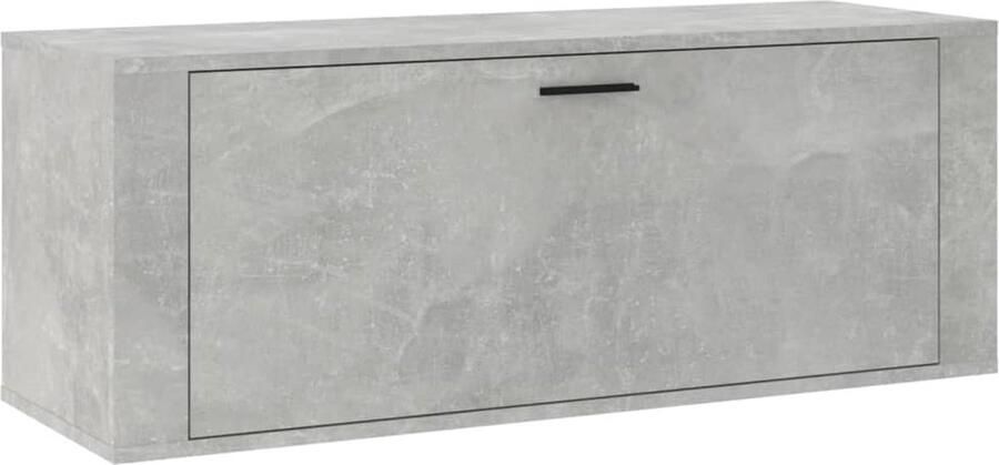VidaXL Wandschoenenkast 100x35x38 cm Betongrijs Schoenenkast Wandschoen Kast Bergruimte Organisatie Entree Interieurdecoratie Houten Meubels Grijze Meubelen