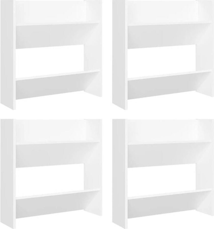 VidaXL -Wandschoenenkasten-4-st-60x18x60-cm-bewerkt-hout-wit