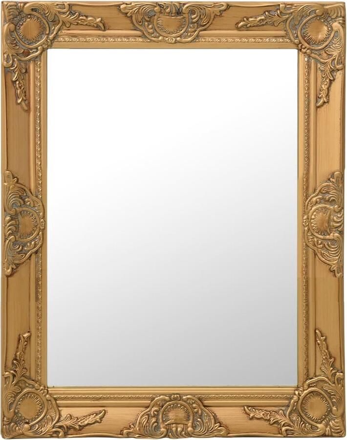 VidaXL Wandspiegel Barok 50x60 cm Goudkleurig Wandspiegel Barok Spiegel Gouden Spiegel Vintage Spiegel Salon Spiegel Badkamerrspiegel Kledingkast Spiegel Decoratieve Spiegel Retro Spiegel - Foto 2
