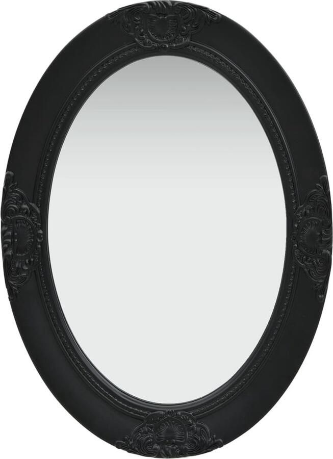 VidaXL Wandspiegel Barok 50x70cm Zwart Wandspiegel Barok Spiegel Vintage Spiegel Grote Spiegel Oval Spiegel Zware Spiegel Salon Spiegel Badkamerrspiegel Kledingkast Spiegel - Foto 2