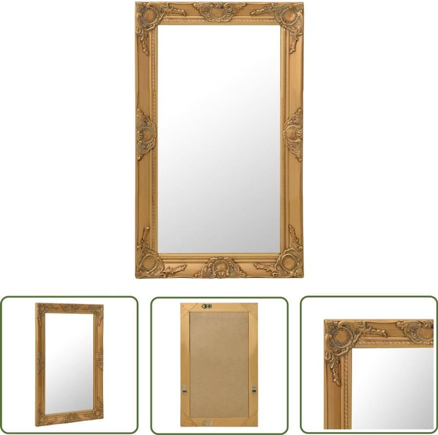 VidaXL Wandspiegel Barok stijl 50x80 cm Goudkleurig Wandspiegel Barok Spiegel Gouden Spiegel Vintage Spiegel Kamerdecoratie Badkamerr Spiegel Salon Spiegel Kledingkast Spiegel Grote Spiegel Ovale Spiegel Luxe Spiegel