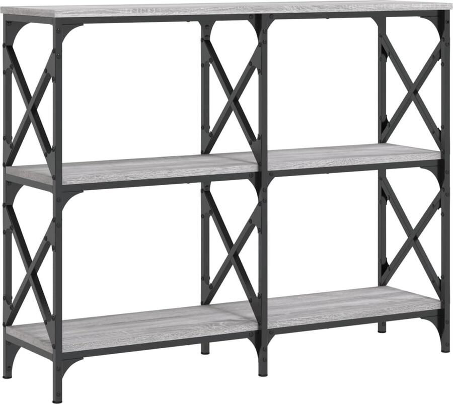 VidaXL -Wandtafel-100x28x80 5-cm-bewerkt-hout-grijs-sonoma-eikenkleurig - Foto 2