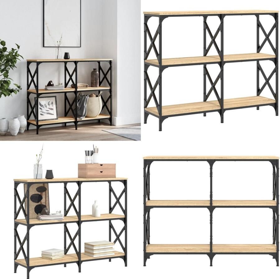 VidaXL Wandtafel 100x28x80 5 cm bewerkt hout sonoma eikenkleurig Wandtafel Wandtafels Bijzettafel Console Tafel