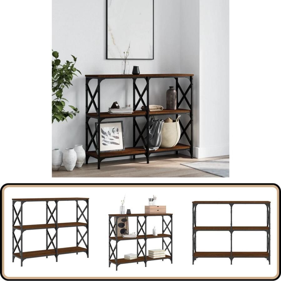 VidaXL Wandtafel 100x28x80 5 cm Bruin eikenhout Wandtafel Consoletafel Entreetafel Houten Tafel Moderne Tafel Bruine Tafel Vintage Tafel