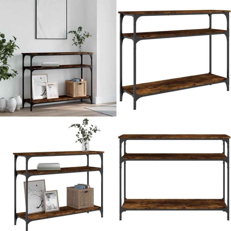 VidaXL Wandtafel 100x29x75 cm bewerkt hout gerookt eikenkleurig Wandtafel Wandtafels Bijzettafel Console Tafel