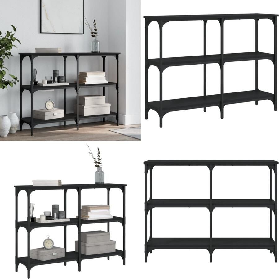 VidaXL Wandtafel 100x29x75 cm bewerkt hout zwart Wandtafel Wandtafels Bijzettafel Console Tafel