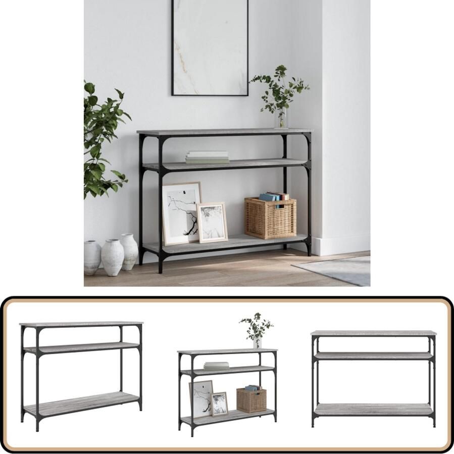 VidaXL -Wandtafel-100x29x75-cm-bewerkt-hout-grijs-sonoma-eikenkleurig