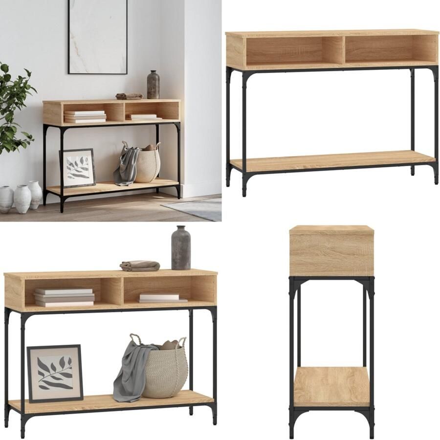 VidaXL Wandtafel 100x30 5x75 cm bewerkt hout sonoma eikenkleurig Wandtafel Wandtafels Banktafel Haltafel