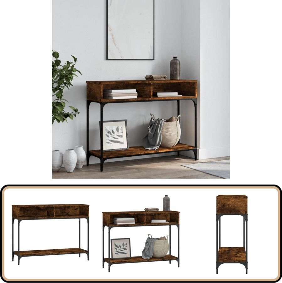 VidaXL Wandtafel 100x30 5x75 cm Gerookt Eiken Wandtafel Houten Wandtafel Vintage Wandtafel Industriële Wandtafel Entreetafel Halltafel Livingroom Tafel Bergruimte Kast