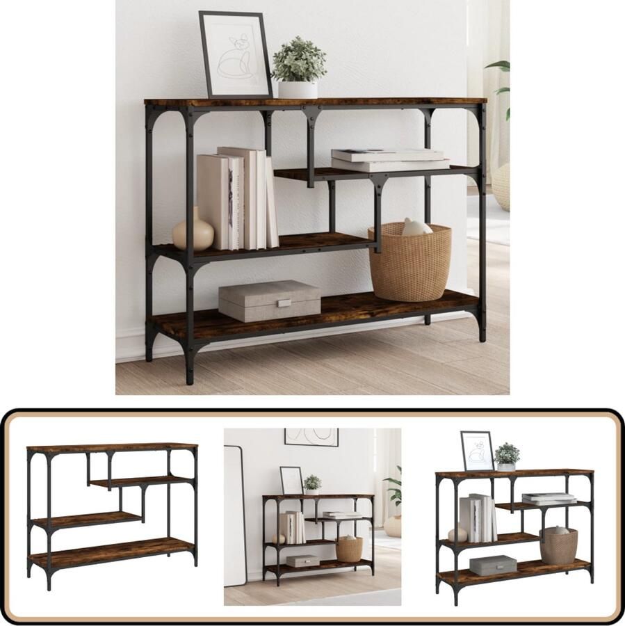 VidaXL Wandtafel 100x30x75 cm bewerkt hout gerookt eikenkleurig