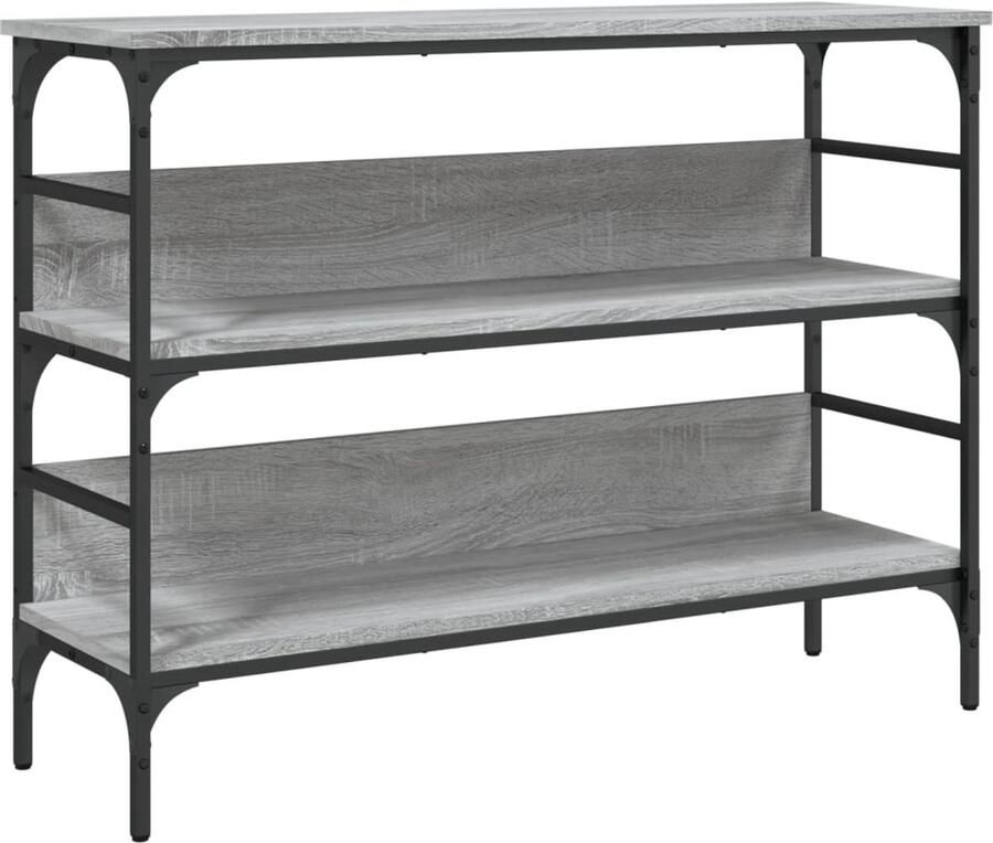 VidaXL Wandtafel 100x32x75 cm bewerkt hout grijs sonoma eikenkleurig Wandtafel Wandtafels Bijzettafel Console Tafel - Foto 2