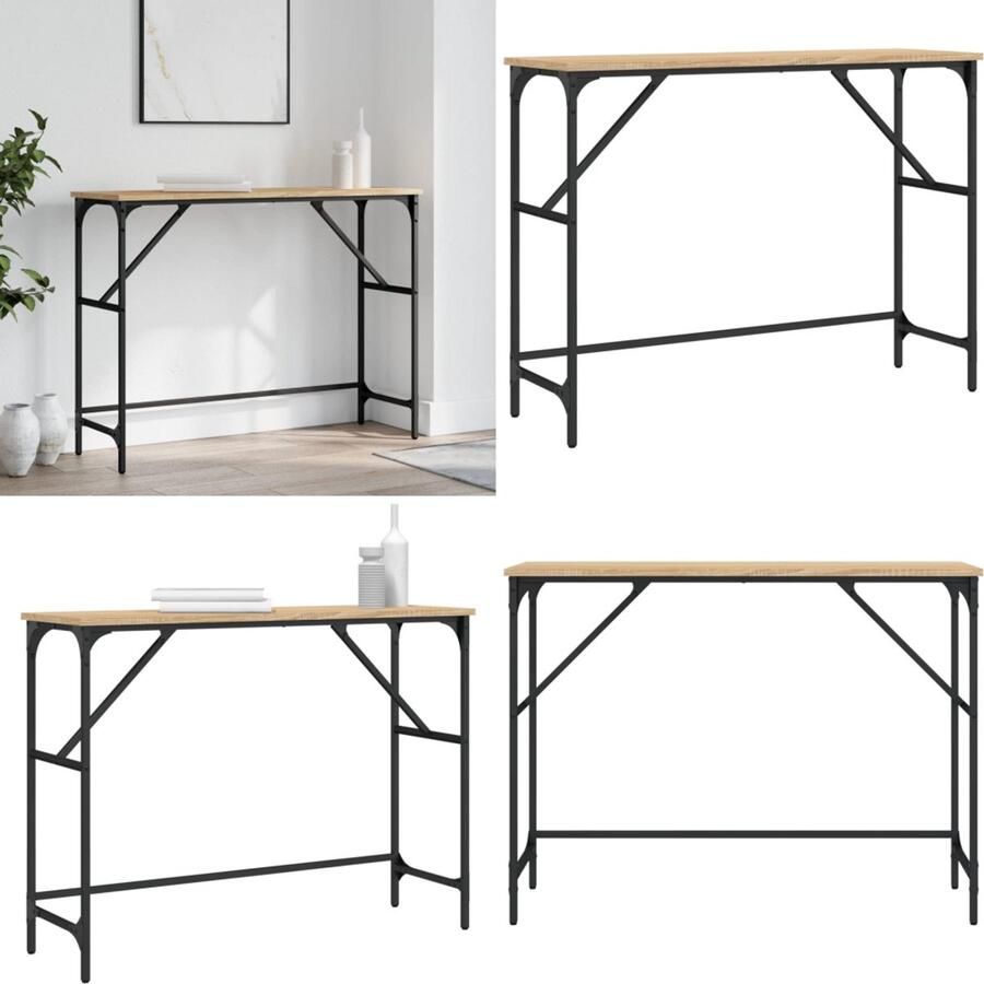 VidaXL Wandtafel 100x32x75 cm bewerkt hout sonoma eikenkleurig Wandtafel Wandtafels Bijzettafel Console Tafel - Foto 2