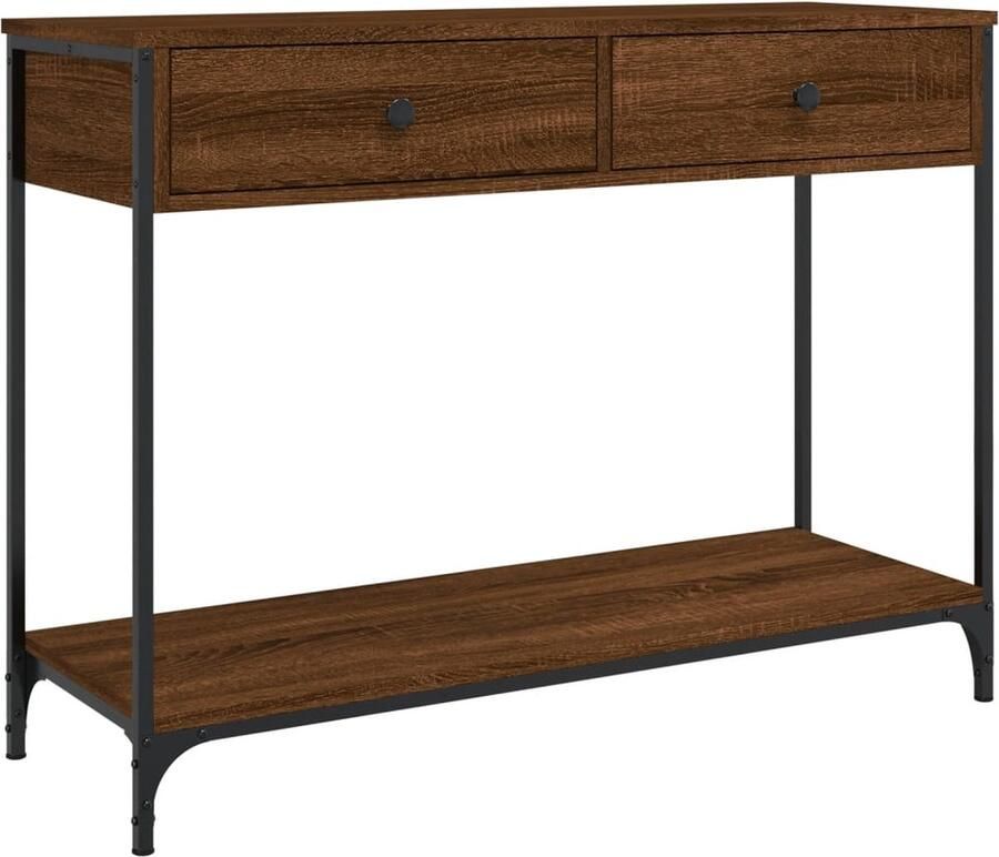 VidaXL -Wandtafel-100x34 5x75-cm-bewerkt-hout-bruin-eikenkleur - Foto 6