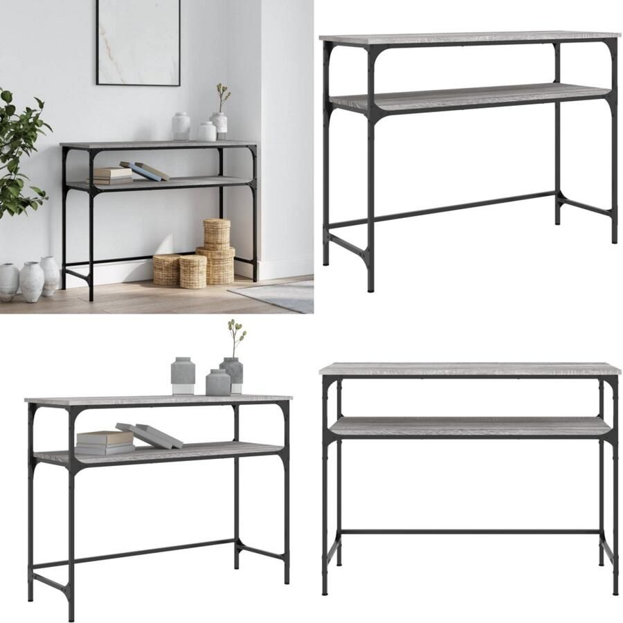 VidaXL Wandtafel 100x35 5x75 cm bewerkt hout grijs sonoma eikenkleurig Wandtafel Wandtafels Bijzettafel Console Tafel