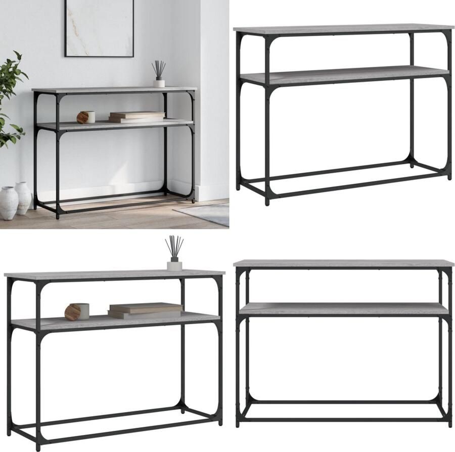 VidaXL Wandtafel 100x35 5x75 cm bewerkt hout grijs sonoma eikenkleurig Wandtafel Wandtafels Bijzettafel Console Tafel