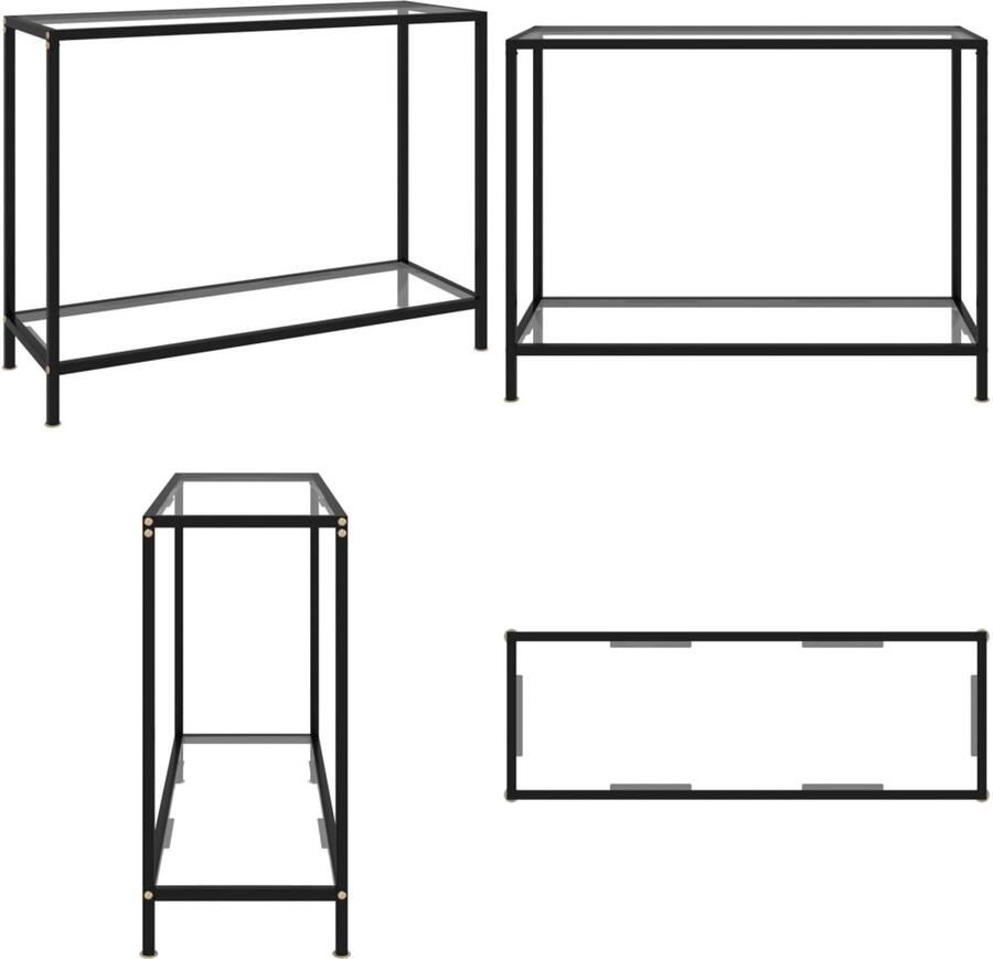 VidaXL Wandtafel 100x35x75 cm gehard glas transparant Wandtafel Wandtafels Bijzettafel Bijzettafels