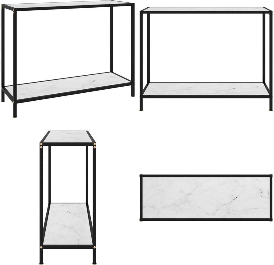 VidaXL Wandtafel 100x35x75 cm gehard glas wit Wandtafel Wandtafels Bijzettafel Bijzettafels