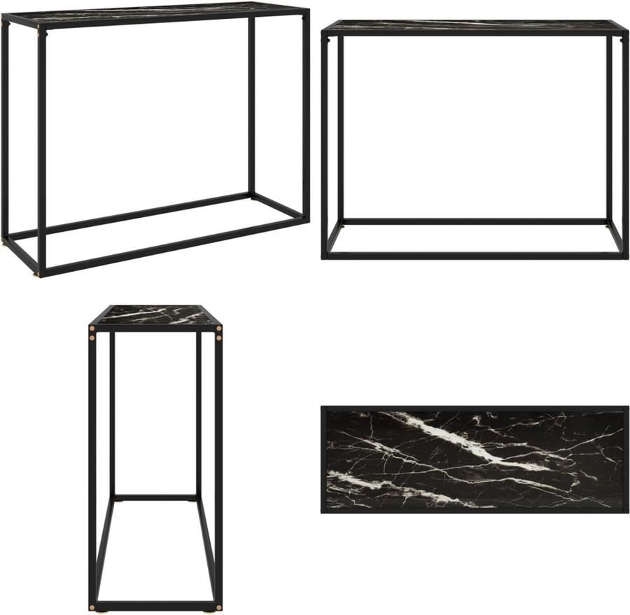 VidaXL -Wandtafel-100x35x75-cm-gehard-glas-zwart