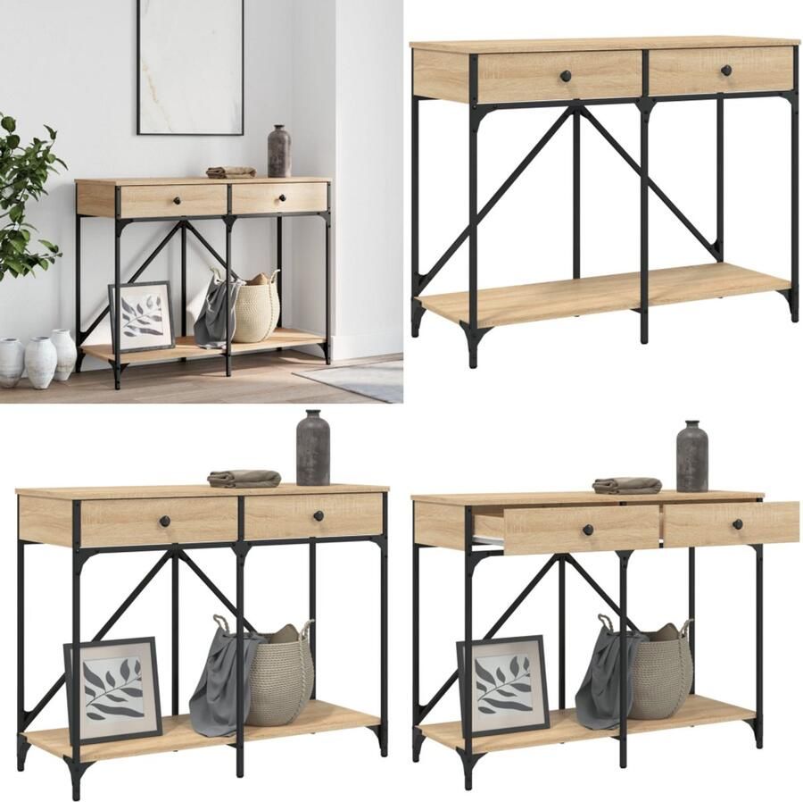 VidaXL Wandtafel 100x39x78 5 cm bewerkt hout sonoma eikenkleurig Wandtafel Wandtafels Bijzettafel Console Tafel