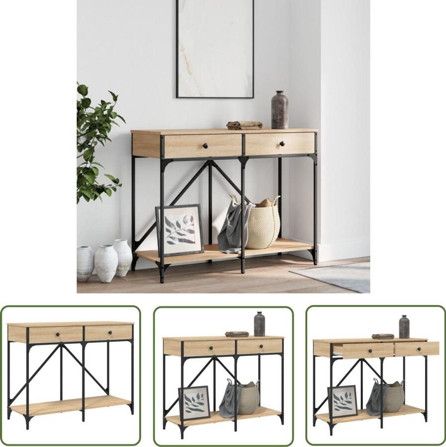 VidaXL Wandtafel 100x39x78 5 cm Sonoma eiken Wandtafel Haltafel Trendyle Living Moderne Kast Houten Tafel Bruine Tafel Opbergkast
