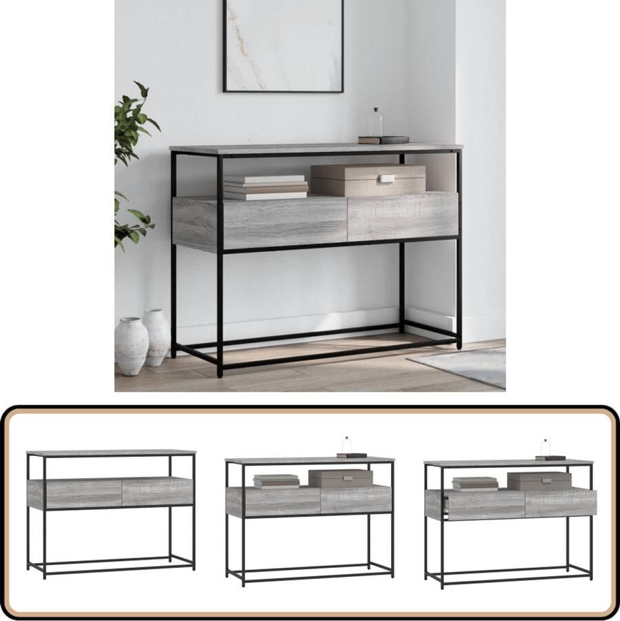 VidaXL Wandtafel 100x40x75 cm Grijs Sonoma Eiken Wandtafel Console Tafel Entreetafel Haltafel Houten Tafel