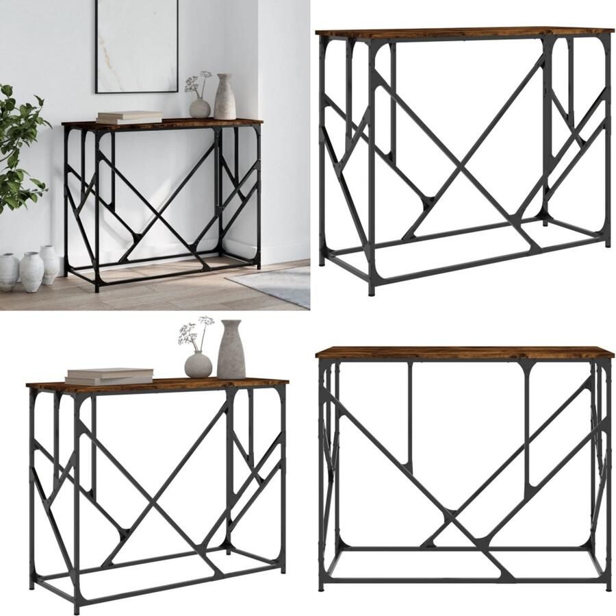 VidaXL -Wandtafel-100x40x80-cm-bewerkt-hout-gerookt-eikenkleurig