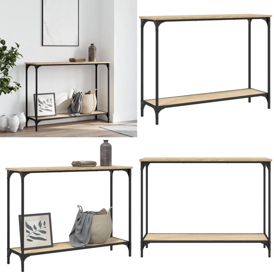 VidaXL Wandtafel 101x30 5x75 cm bewerkt hout sonoma eikenkleurig Wandtafel Wandtafels Bijzettafel Console Tafel