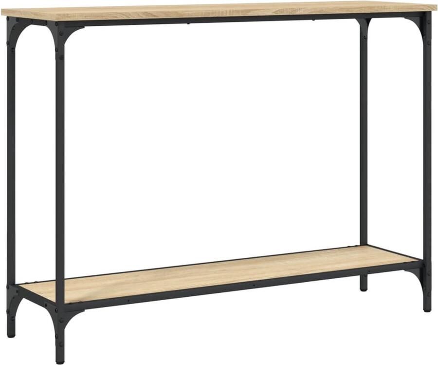The Living Store Wandtafel Sonoma Eiken Haltafel 101x30.5x75 cm Verstelbare poten IndustriÃle stijl Wandtafel Industriële Stijl Eikenhouten Tafel Salontafel Entreetafel