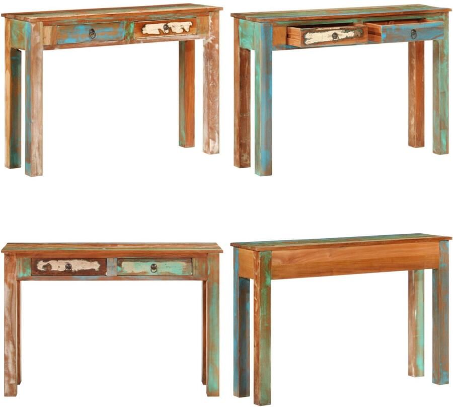 VidaXL Wandtafel 110x30x75 cm massief gerecycled hout Wandtafel Wandtafels Tafel Haltafel