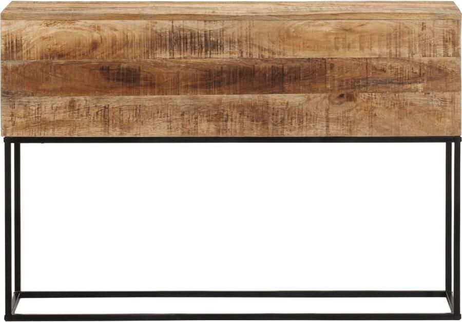VidaXL Wandtafel Massief Mangohout en IJzer Wandtafel Salontafel Mangohouten Tafel Industriële Tafel Vintage Tafel Muurplank Decoratie Plank Entreetafel Kleine Tafel Compact Tafeltje