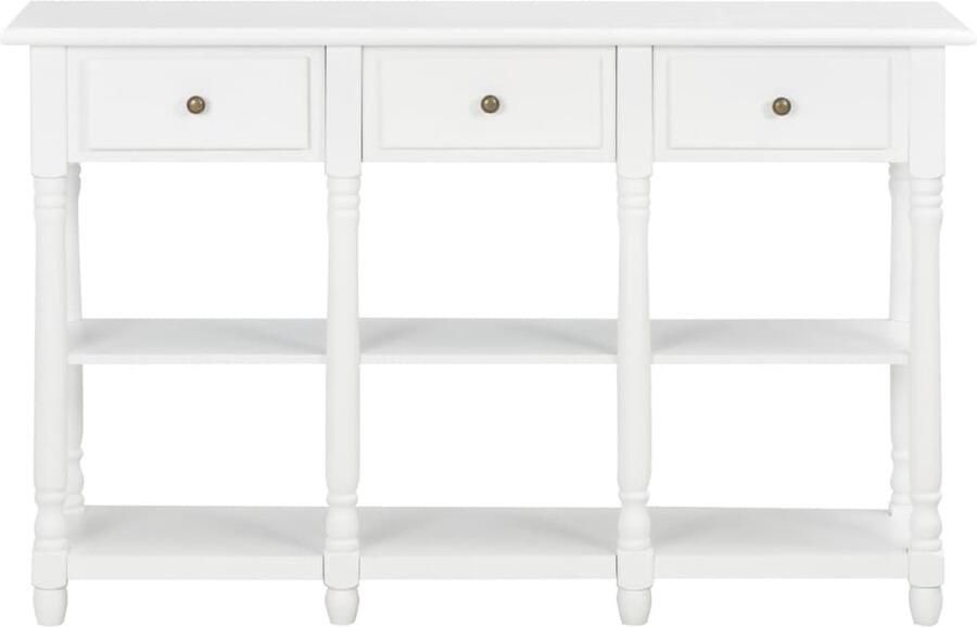 VidaXL Wandtafel 110x30x76 cm bewerkt hout wit Wandtafel Houten Wandtafel Kastdeur Salontafel Vintage Wandtafel