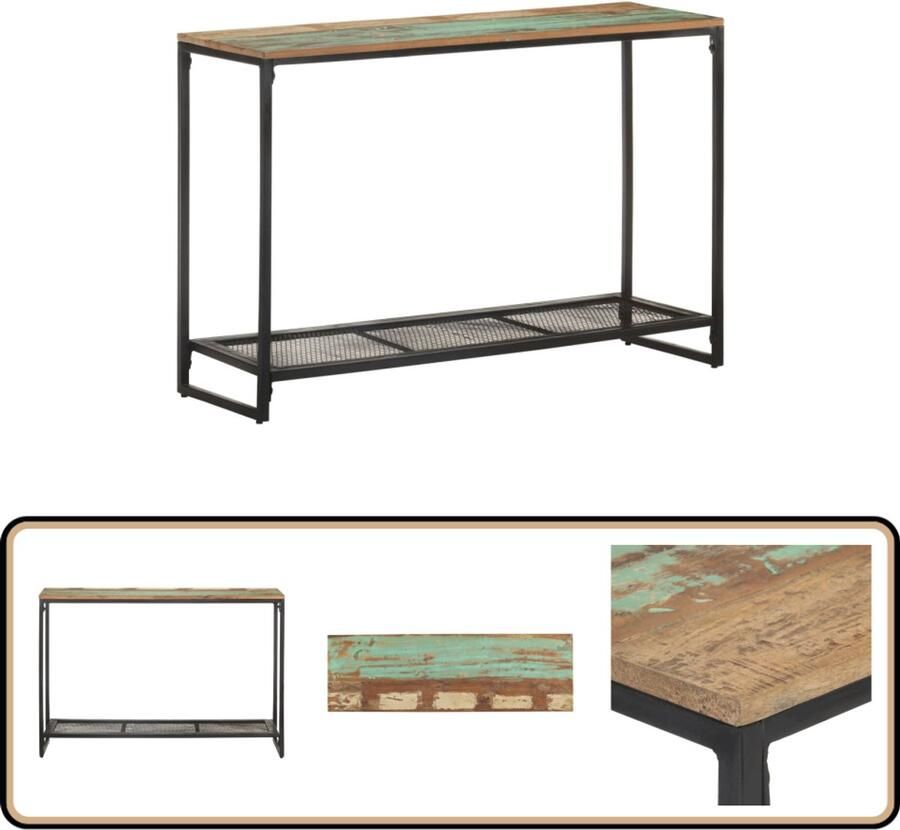 VidaXL Wandtafel 110x35x75 cm Gerecycled Hout Houten Consoletafel Vintage Kast Industriële Salontafel Wandkast Rustic Decor
