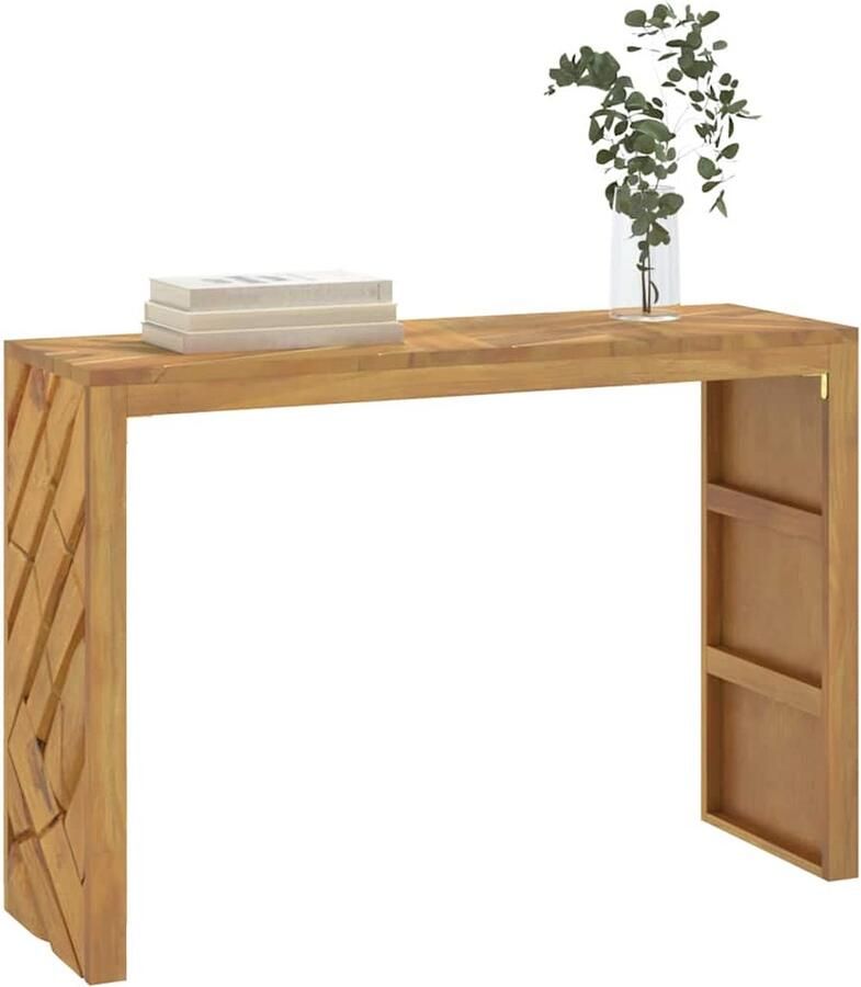 VidaXL Wandtafel 110x35x75 cm massief teakhout - Foto 2