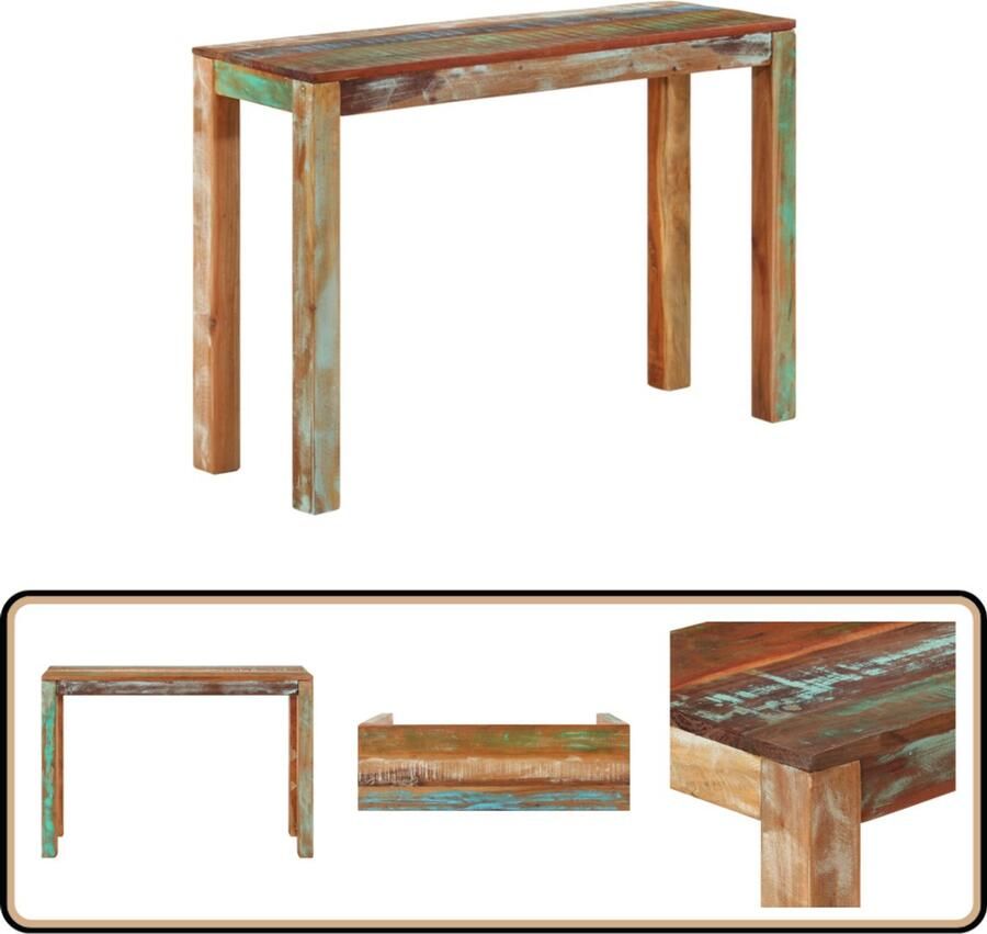 VidaXL -Wandtafel-110x35x76-cm-massief-gerecycled-hout - Foto 2