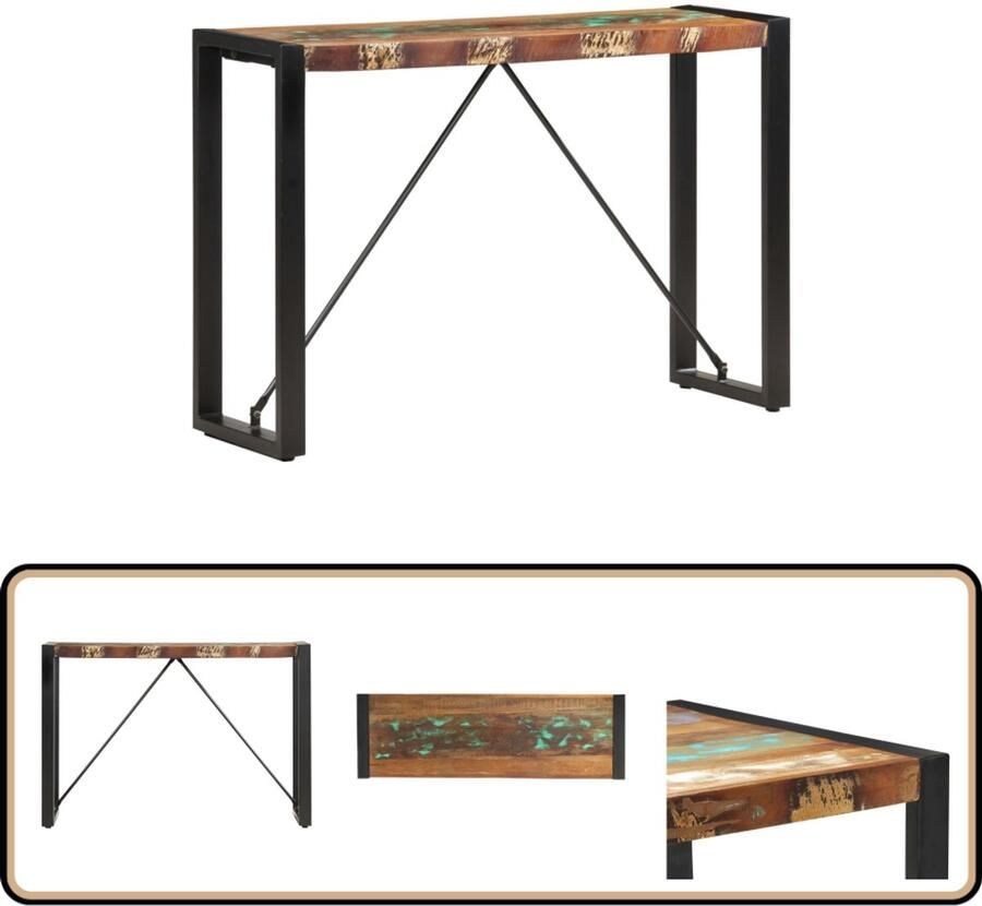 VidaXL Wandtafel 110x35x76 cm Massief Gerecycled Hout Consoletafel Industrieel Design Houten Tafel Recycled Wood Salontafel
