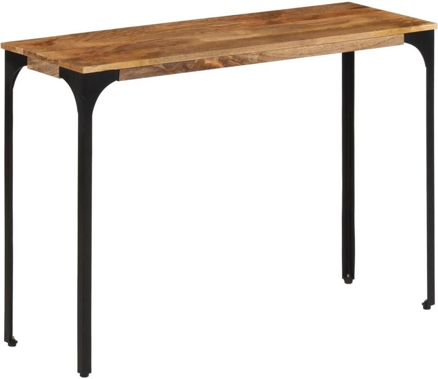 VidaXL Wandtafel 110x35x76 cm massief mangohout en ijzer bruin