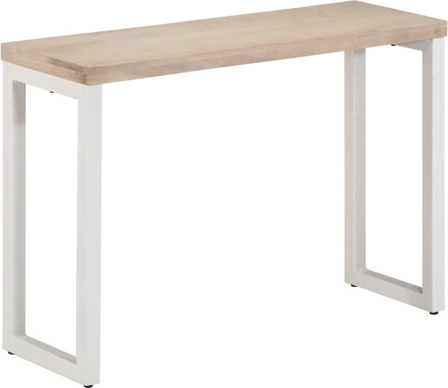 VidaXL Wandtafel 110x35x76 cm massief mangohout en ijzer bruin