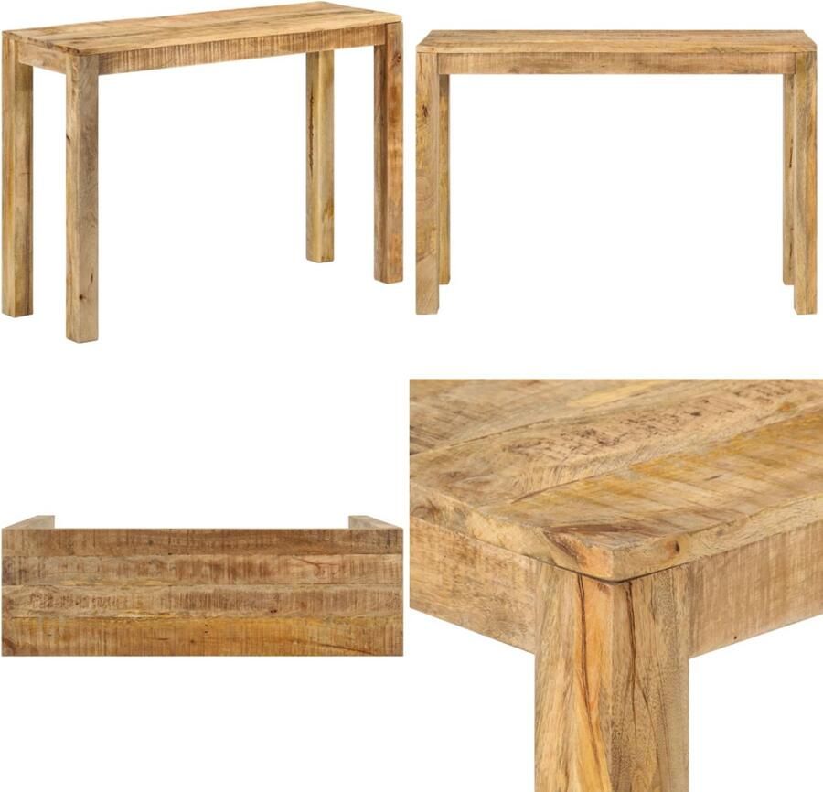 VidaXL Wandtafel 110x35x76 cm ruw mangohout Console Tafel Console Tafels Bijzettafel Bijzettafels
