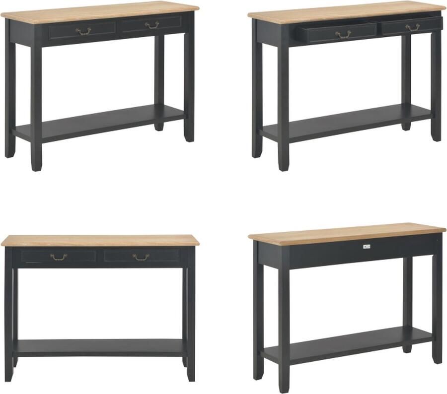 VidaXL Wandtafel 110x35x80 cm hout zwart Wandtafel Wandtafels Bijzettafel Bijzettafels