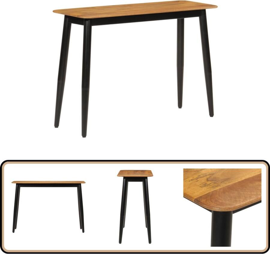 VidaXL -Wandtafel-110x40x76-cm-massief-mangohout-en-ijzer - Foto 2