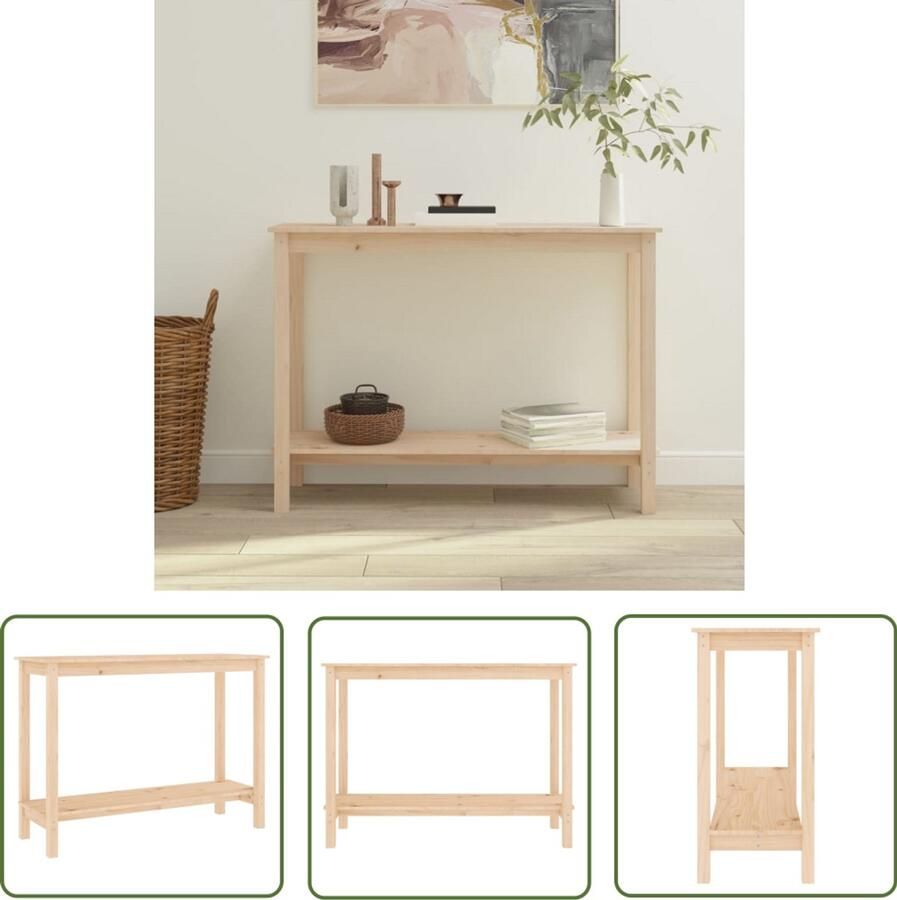 VidaXL Wandtafel 110x40x80 cm Massief Grenenhout Wandtafel Houten Wandtafel Grenenhout Rustic Modern Salontafel Entreetafel Decoratief Multifunctioneel