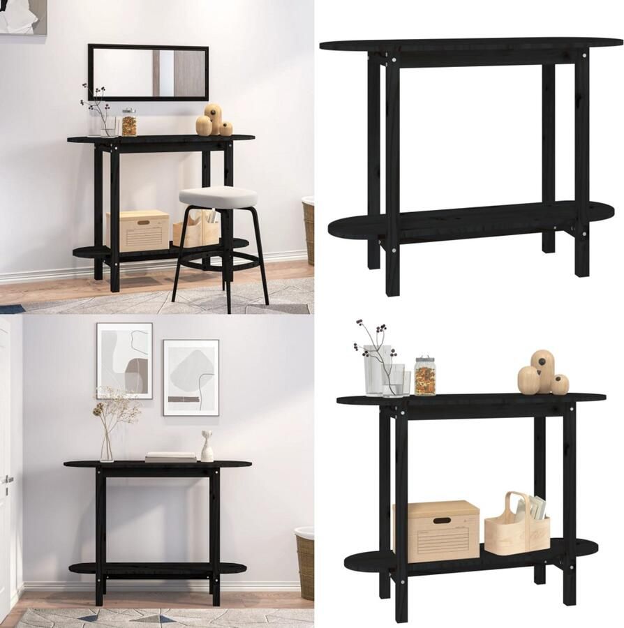 VidaXL -Wandtafel-110x40x80-cm-massief-grenenhout-zwart