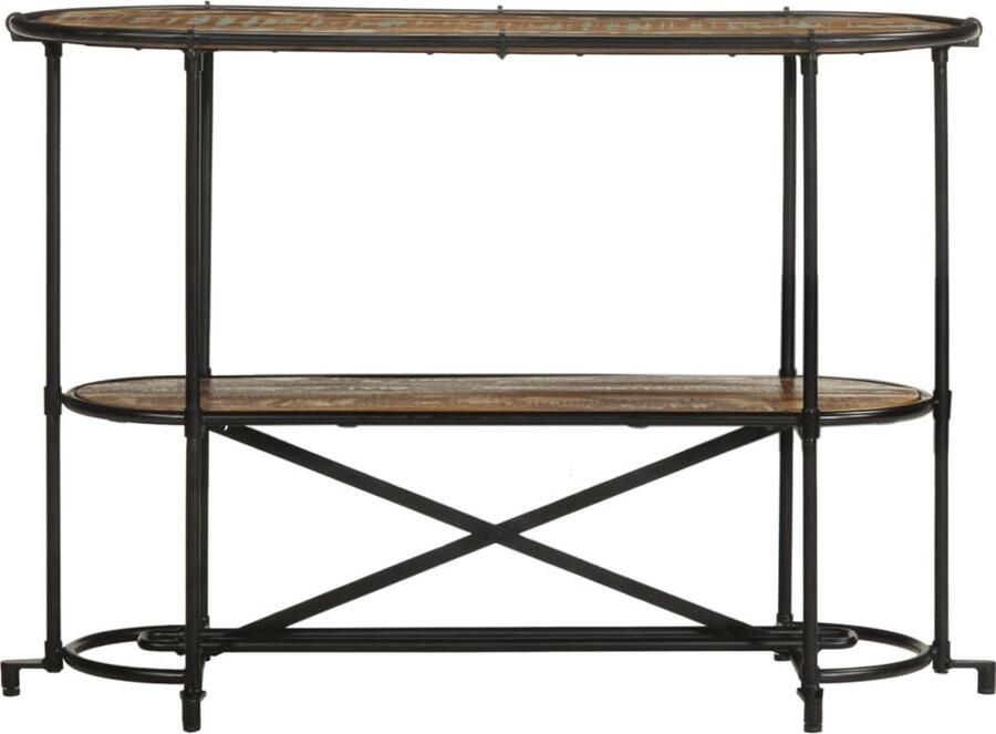 VidaXL Wandtafel 110x42x76 cm gerecycled hout Wandtafel Industrieel Design Houten Meubels Recycled Wood Furniture Salontafel Bijzettafel Opslagruimte Compact Modern Design Bruine Kleur Zwarte Kleur - Foto 2