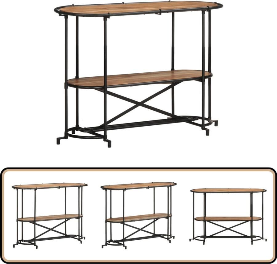 VidaXL Wandtafel Massief Acaciahout 110x42x76 cm Wandtafel Salontafel Bijzettafel Houten Tafel Acacia Tafels Industriële Tafel Vintage Tafel Opbergkast Decoratie Kast