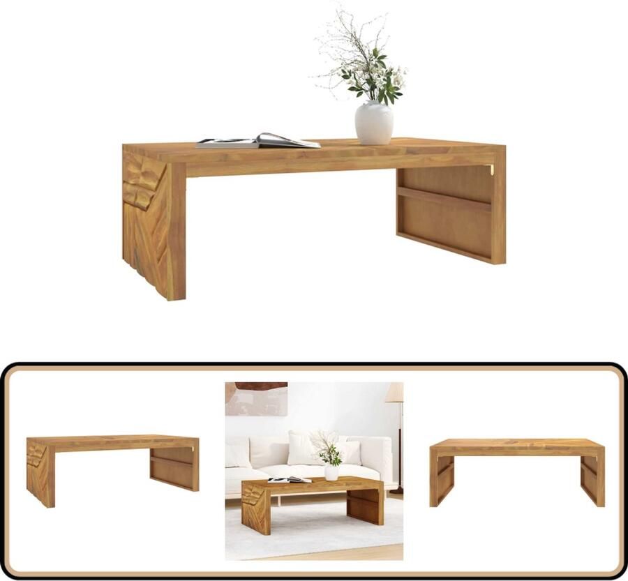 VidaXL Wandtafel massief teakhout 110x60x38 cm Salontafel Teak Houten Tafel Bijzettafel Tv Tafeltje Modern Meubilair Kamerdecoratie Living Accessoires Hout Meubels Side Table