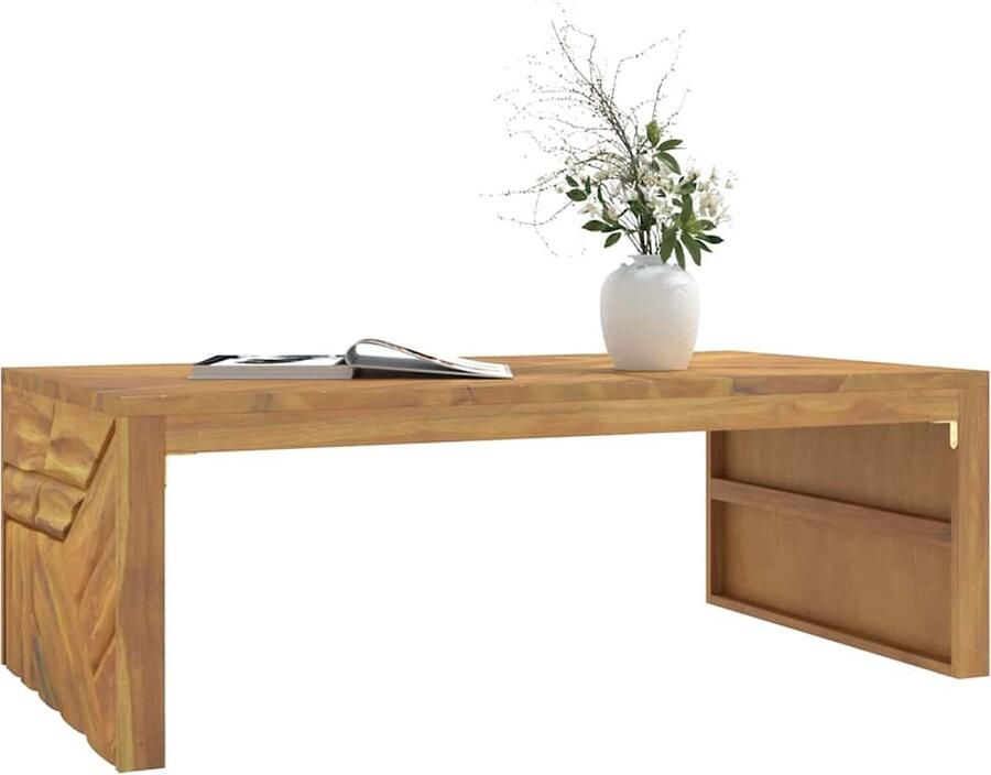 VidaXL Wandtafel massief teakhout 110x60x38 cm Salontafel Teak Houten Tafel Bijzettafel Tv Tafeltje Modern Meubilair Kamerdecoratie Living Accessoires Hout Meubels Side Table - Foto 2