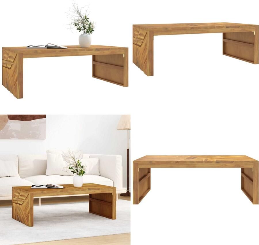 VidaXL Wandtafel 110x60x38 cm massief teakhout Salontafel Salontafels Koffietafel Eindtafel